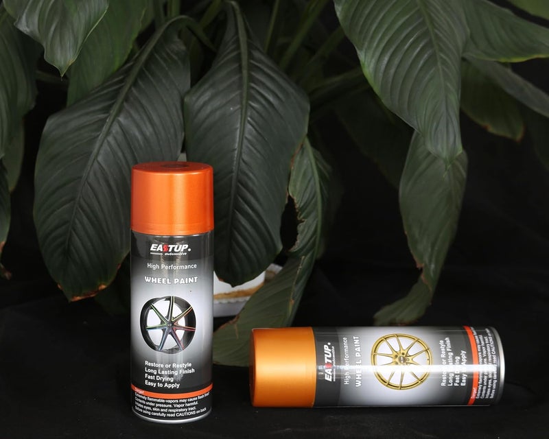 EASTUP Premium Metallic Acrylic Enamel Wheel Paint Orange-Gold Color - Brilliant Finish, High Durability, Fade-resistant, Quick Drying Rim Coating Spray Paint. - Image 2